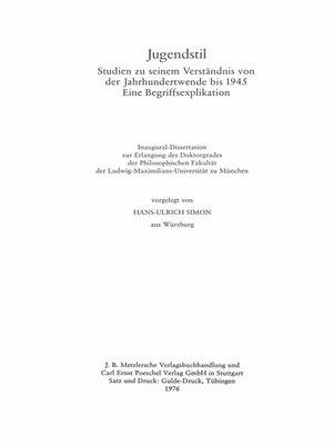 cover image of Jugendstil